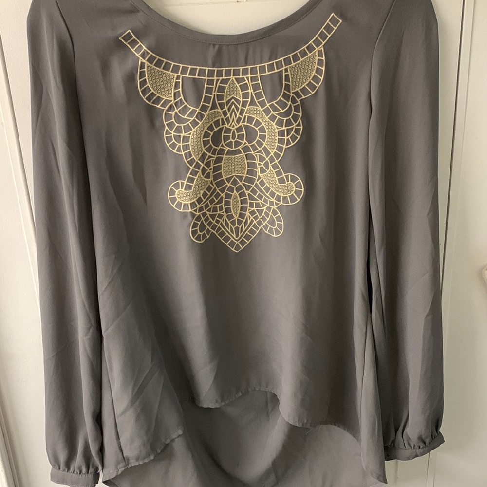 Grey career blouse
